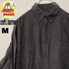 usa古着 croft＆barrow ネルシャツ　M グレー　無地