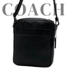 【極美品】COACHコーチ ショルダーバッグ ブラック レザー メンズ