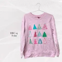DEC 25 【S】ピンク クリスマスツリー クリスマス Xmas トレーナー