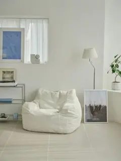 郵送不可⭐︎現地取引のみ⭐︎HUGME 2人掛けビーズソファ IVORY こんな暮らしも、いいね。 9/26 thu. 20:00 on sale LOOSY 2人