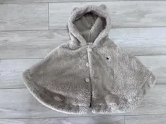 POLO Baby ベビーポンチョ マント ボア ベージュ 70-80cm