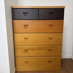 ミッキーマウス取っ手の6段チェスト　ミッキータンス