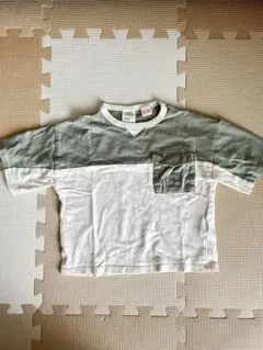 ZARA ベビー Tシャツ 92cm カーキ×ホワイト