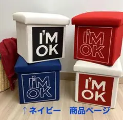 新品　ロンハーマン　I'M OK ボックス型スツール 収納　ネイビー