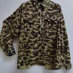 ✿A BATHING APE カモフラ柄 ハーフジップフランネル長袖シャツ良品✿