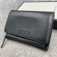 【微美品】GUCCI グッチ　折り財布　ブラック　黒　レザーのサムネイル