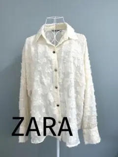 ZARA ホワイト　シアーシャツ　大きいサイズ