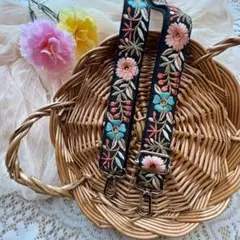 17、インド刺繍リボン ハンドメイド ショルダーストラップ 紐 スマホストラップ