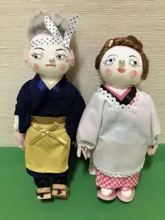 2体セット] 豆市松人形 古布 - メルカリ