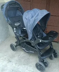 【最終値下げ品・美品】カトージ 二人乗りベビーカー 二人でゴーDX ベビーカー 二人でゴーDX（ブラック）レインカバー付」について