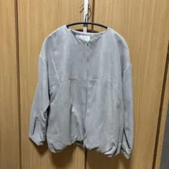 chocolraffine robeノーカラジャケット ライトグレー