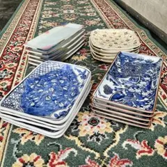和食器 まとめ売り 14枚セット 2枚 角皿 銘々皿 有田焼 華山 宗右衛門