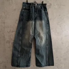美品 MASONPRINCE ワイドバギーデニム ヒゲ ハチノス - メルカリ
