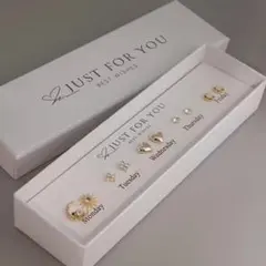 5セット ジルコニア ピアスセット 星 月 ハート 花 プレゼント ゴールドのサムネイル