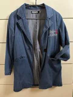 ZIDDY デニムロングジャケットハート刺繍