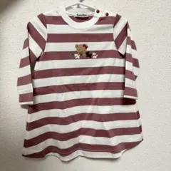 【美品】familiar ストライプ ワンピース 80
