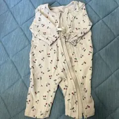 petit main チェリー柄カバーオール 70