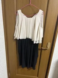 ノースリーブ ドレープ ワンピース ドレス M オケージョン 式 膝上 パーティ