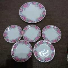 花柄陶磁器皿セット 6枚