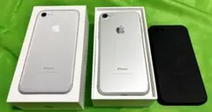 い*ご様 Apple iPhone 7 32GB シルバー 本体 ガラス保護 黒