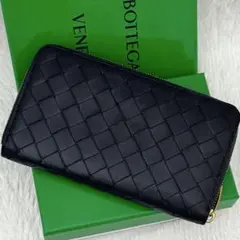 BOTTEGAVENETA ボッテガ イントレチャート 長財布 ダークネイビーのサムネイル