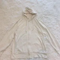 UNIQLO エアリズム フルジップパーカー ライトグレー UVカット　L