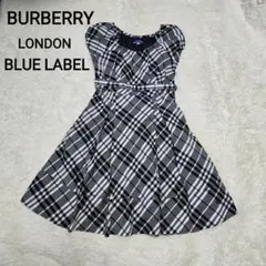 BURBERRYLONDON BLUELABELベルト付きフレンチ袖　ワンピース