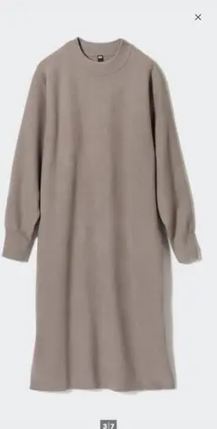 UNIQLO スフレヤーンワンピース（コットン）ベージュ M