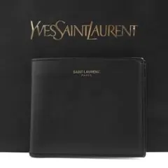 【極美品】SAINT LAURENT PARIS 二つ折り　ブラック