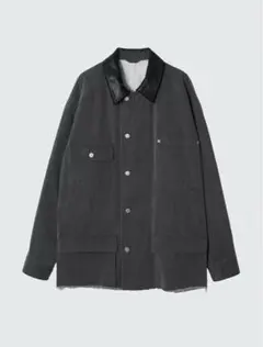 YOKE 25SS レザー切替カットオフコットンカバーオール サイズ3 YOKE 25SS レザー切替カットオフコットンカバーオール サイズ3