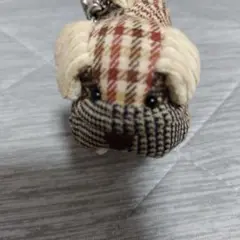 パトリックコックス犬型チェック柄キーホルダー
