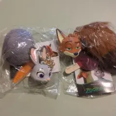 ズートピア2 ニック ジュディ 立体チャーム しまむら　2点セット