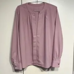 ピンク 長袖 シャツ ボタン付き