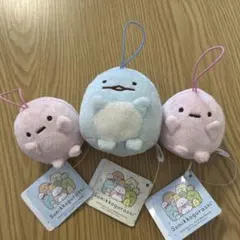 すみっコぐらし／ばんざいゴムひも付きマスコット／とかげ／タピオカ／3体セット