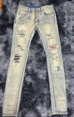 mnml ミニマル x214 ダメージジーンズ スリムフィットデニム 28