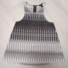 H&M ノースリーブチュニック ホワイト/ブラック