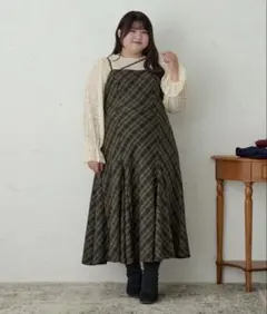 Louiosy　大きいサイズ　ワンピース　イレヘムマーメイドキャミワンピ