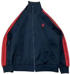 90s asics vintage ハイネックトラックジャケット ブラックレッド