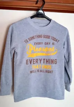 140グレー 裏起毛長袖トレーナー