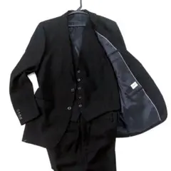 美品 LES MUES ブラックフォーマル スリーピーススーツ XL相当 礼服