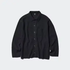 UNIQLO/ミラノリブシャツカーディガン ブラックL