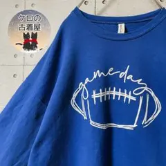 BELLA+CANVAS メンズ スウェット M ブルー US古着　フットボール