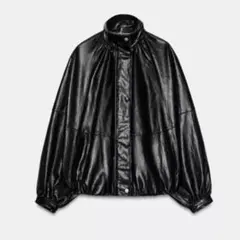 完売品！ZARA ZWCOLLECTION フェイクレザー ボンバージャケットのサムネイル