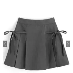 インパン裏地付きリボンプリーツミニスカート[gn196]
