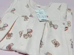 ベビー　70センチ　クマ柄　キルト　ロンパース 長袖