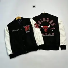 『超希少』　SSB シカゴブルズ　スタジャン　NBA 両面刺繍ロゴ　黒　XL 超希少』 SSB シカゴブルズ スタジャン NBA 両面刺繍ロゴ 黒 XL