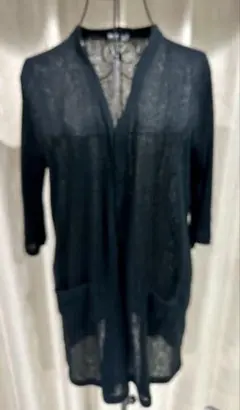 GLACIER黒の透け感カーディガン