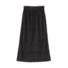 エヌ　ナチュラルビューティーベーシック　フリンジAラインスカート ブラック