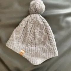 H&M グレー ケーブル編み ニット帽 110/128