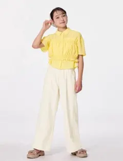 GU GIRLSライトデニムサイドラインパンツ Mサイズ